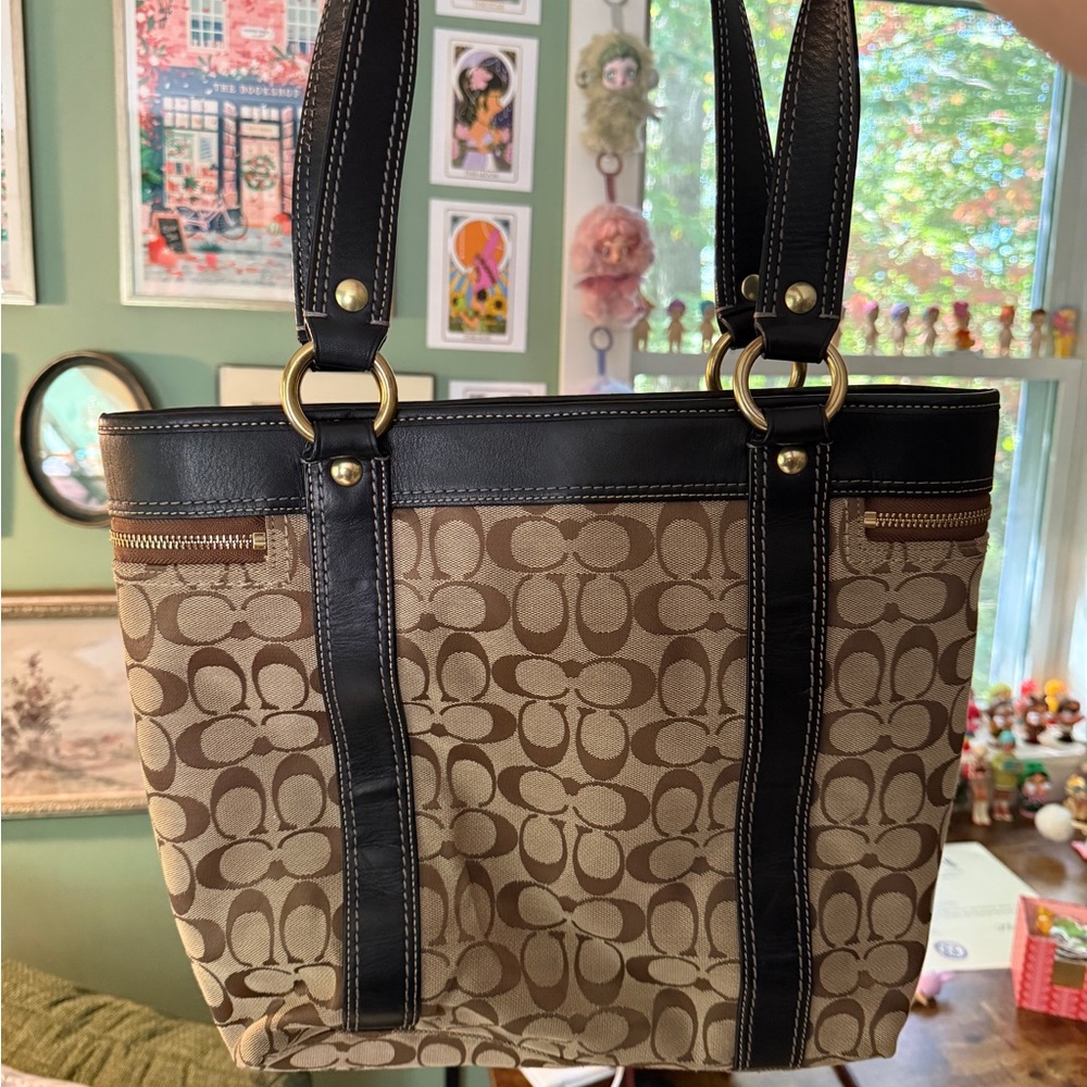 Vintage Y2K Coach Signature Legacy Tote Bag - Picture 2 of 5